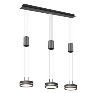 Antracytowa lampa wisząca nowoczesna, Marjon, 9W, 3000K LED