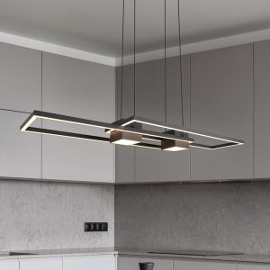 Czarna lampa wisząca design, Sohaib, 37W, regulowana ciepła do zimnej bieli LED, ściemniana w 3 krokach