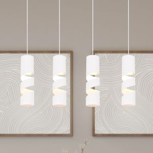 Biała lampa wisząca design, Marouan