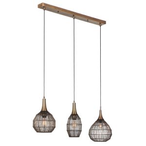 Brązowa lampa wisząca rustykalna, Rins