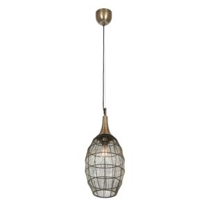 Brązowa lampa wisząca rustykalna, Rins