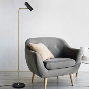 Mosiądz lampa stojąca nowoczesna, Kaso, z przełącznik