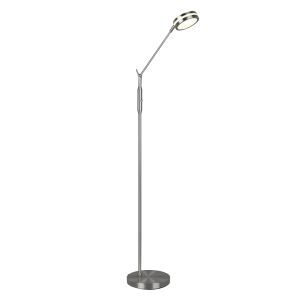 Niklowa lampa do czytania stojąca nowoczesna, Marjon, 6W, regulowana ciepła do zimnej bieli LED, z dotykowy ściemniacz