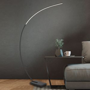 Czarna lampa stojąca łukowa nowoczesna, Yoel, 18W, 3000K LED, z przełącznik