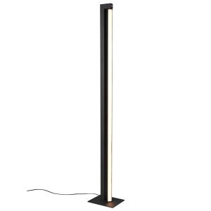 Czarna lampa stojąca nowoczesna, Raihana, 21W, white switch LED, z dotykowy ściemniacz