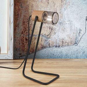 Czarna lampa stołowa vintage, Jessica, z przełącznik