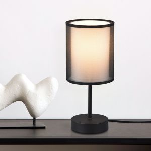Antracytowa lampa stołowa nowoczesna, Mirle, z przełącznik
