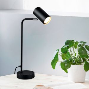 Czarna lampa stołowa nowoczesna, Kaso, z przełącznik