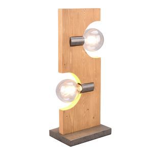 Drewniana lampa stołowa brązowa, Dyonne