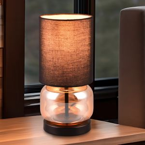 Czarna lampa stołowa retro, Vita, z przełącznik