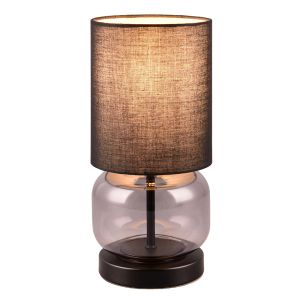 Czarna lampa stołowa retro, Vita, z przełącznik