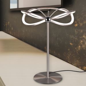 Niklowa lampa stołowa nowoczesna, Remy, 20W, 3000K LED, z przełącznik