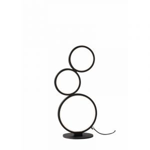 Czarna lampa stołowa nowoczesna, Robon, 17W, 3000K LED, z przełącznik