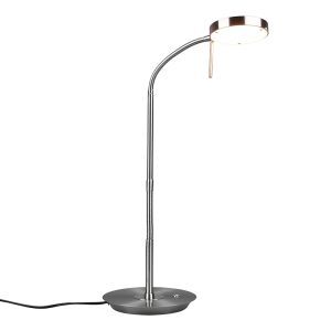 Niklowa lampa stołowa nowoczesna, Bilge, 12W, regulowany kolor LED, z przełącznik