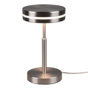 Niklowa lampa stołowa nowoczesna, Marjon, 6W, 3000K LED, z przełącznik