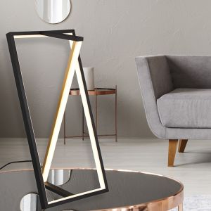 Czarna lampa stołowa nowoczesna, Chadi, 9W, regulowana ciepła do zimnej bieli LED, z dotykowy ściemniacz
