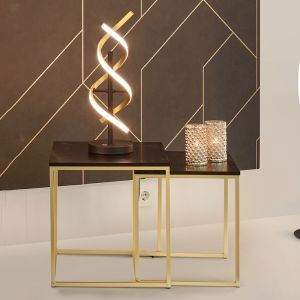 Mosiądz lampa stołowa design, Sylvian, 20W, regulowana ciepła do zimnej bieli LED, z dotykowy ściemniacz