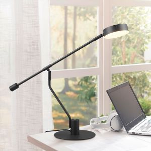 Czarna lampa stołowa nowoczesna, Koendert, 6W, white switch LED, z dotykowy ściemniacz