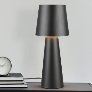 Czarna lampa stołowa nowoczesna, Lillyam, z przełącznik