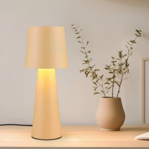 Beżowa lampa stołowa nowoczesna, Lillyam, z przełącznik