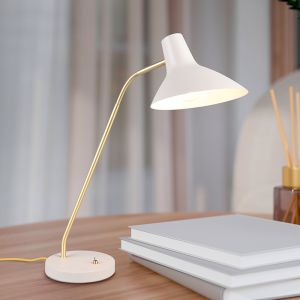 Biała lampa biurkowa klasyczna, Merit