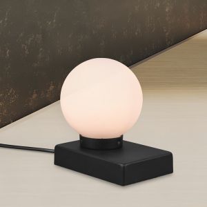 Czarna lampa stołowa nowoczesna, Tess, z przełącznik