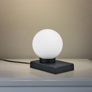 Czarna lampa stołowa nowoczesna, Jullian, z przełącznik