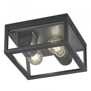 Antracytowa lampa zewnętrzna industrialna, Sanna, IP44