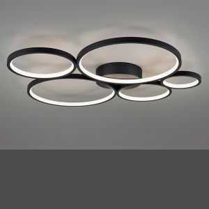 Czarny plafon sufitowy nowoczesny, Robon, 49W, 3000K LED