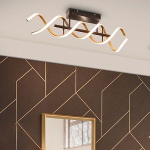 Mosiądz lampa sufitowa design, Sylvian, 41W, regulowana ciepła do zimnej bieli LED, ściemniana w 3 krokach