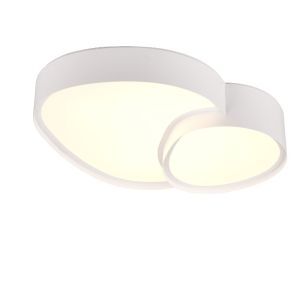 Biała lampa sufitowa metalowa, Merwin, 21W, regulowana ciepła do zimnej bieli LED, z pilot