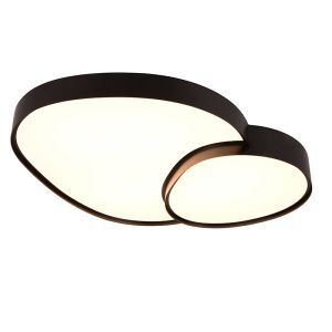 Czarna lampa sufitowa metalowa, Merwin, 51W, regulowana ciepła do zimnej bieli LED