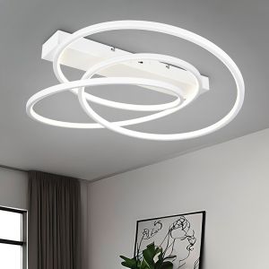 Biały plafon sufitowy design, Teodore, 34W, white switch LED, ściemniana w 3 krokach