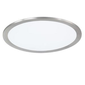Niklowy plafon sufitowy nowoczesny, Jamilia, 15W, RGBW LED, z pilot