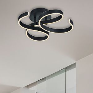 Antracytowy plafon sufitowy nowoczesny, Davu, 40W, 3000K LED