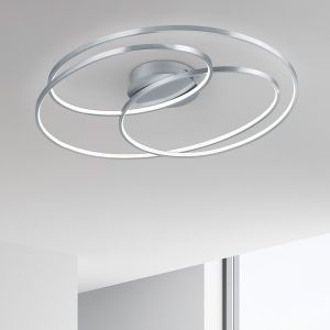 Niklowy plafon sufitowy nowoczesny, Sabra, 38W, 3000K LED