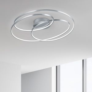 Niklowy plafon sufitowy nowoczesny, Sabra, 50W, 3000K LED