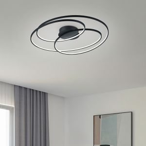 Czarny plafon sufitowy nowoczesny, Sabra, 50W, 3000K LED