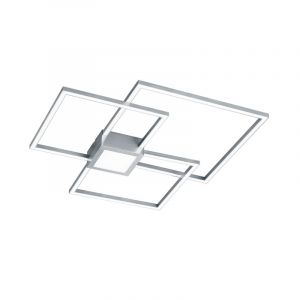 Niklowy plafon sufitowy nowoczesny, Kimoni, 38W, 3000K LED