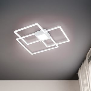 Biały plafon sufitowy nowoczesny, Kimoni, 38W, 4000K LED, ściemniana w 3 krokach