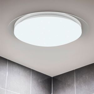 Biała lampa łazienkowa sufitowa nowoczesna, Marlena, 18,5W, 4000K LED, IP44, z pilot