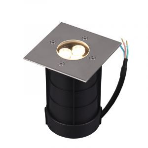 Niklowa lampa najazdowa nowoczesna, Jabari, 3W, 3000K LED, IP65