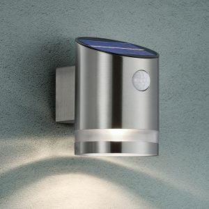 Niklowy kinkiet zewnętrzny z czujnikiem ruchu stal nierdzewna, Suzan, 3W, 3000K LED, IP44