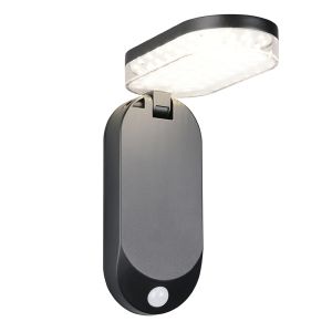 Czarny kinkiet solarny zewnętrzny nowoczesny, Laquisha, 3W, 4000K LED, IP44