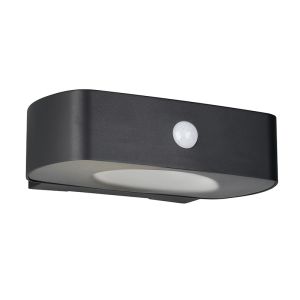 Czarny kinkiet solarny zewnętrzny nowoczesny, Pytsje, 6W, 4000K LED, IP44, z przełącznik