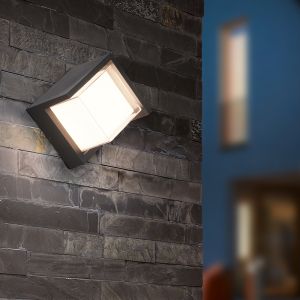 Biała lampa zewnętrzna plastikowa, Riekje, 8W, 3000K LED, IP54