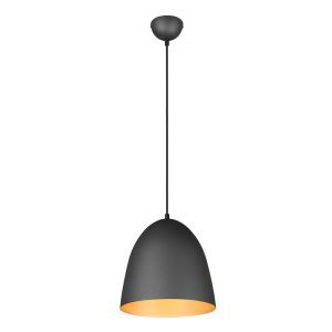 Czarna lampa wisząca półkula nowoczesna, Ingmar