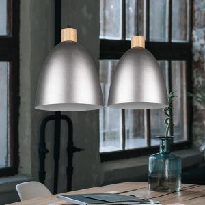 Niklowa lampa wisząca metalowa, Casparus