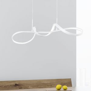 Biała lampa wisząca design, Renso, 37W, 4000K LED, ściemniana w 3 krokach