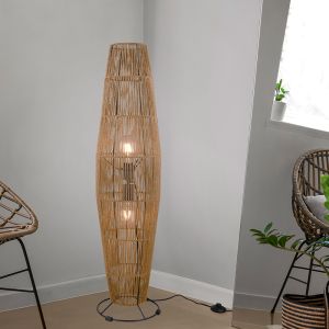 Papierowa lampa stojąca brązowa, Fleurtje, z przełącznik